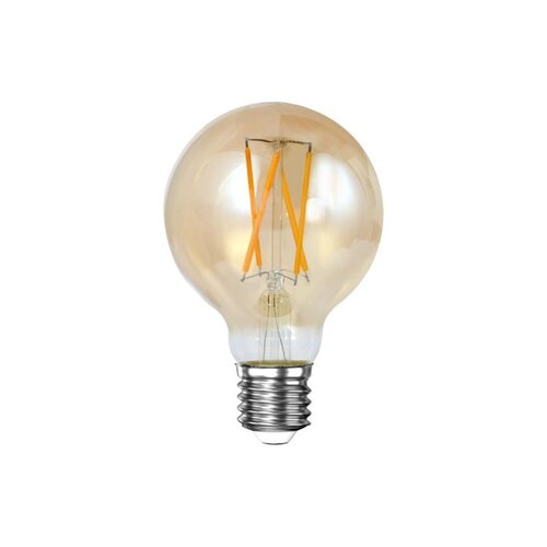 Lichtbron E27 LED 6W Ø7 cm Bol Filament Amber Dimbaar