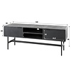 BelaLuz Moderne TV meubel Stripes 140 cm mangohout