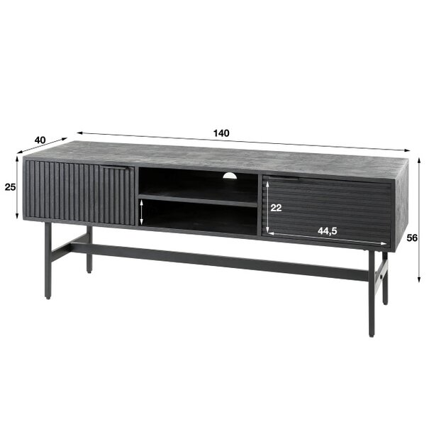 BelaLuz Moderne TV meubel Stripes 140 cm mangohout