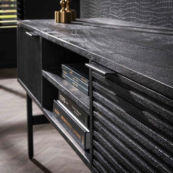BelaLuz Moderne TV meubel Stripes 140 cm mangohout