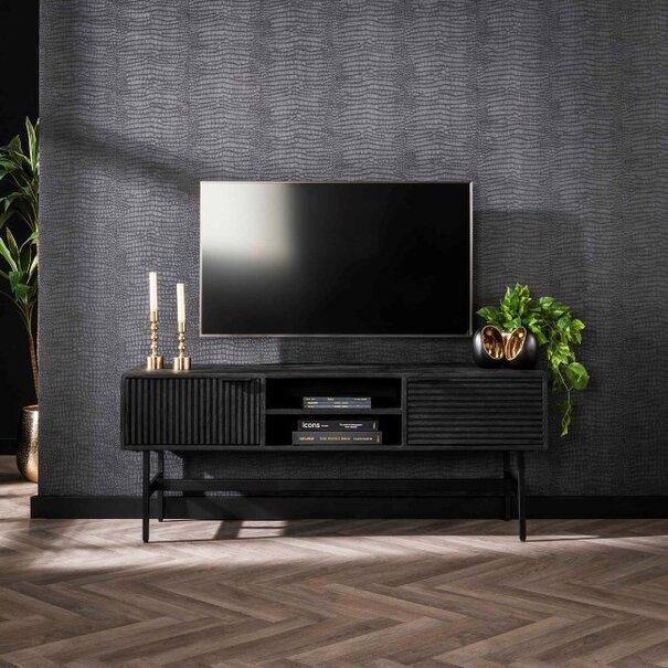 BelaLuz Moderne - TV meubel - 140 cm - Mangohout - Stripes