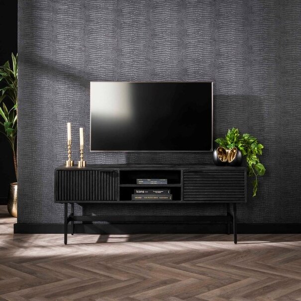 BelaLuz Moderne TV meubel Stripes 140 cm mangohout