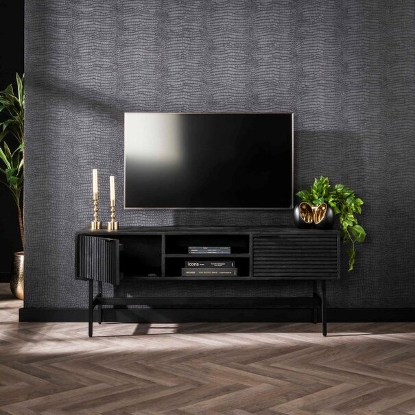 BelaLuz Moderne TV meubel Stripes 140 cm mangohout