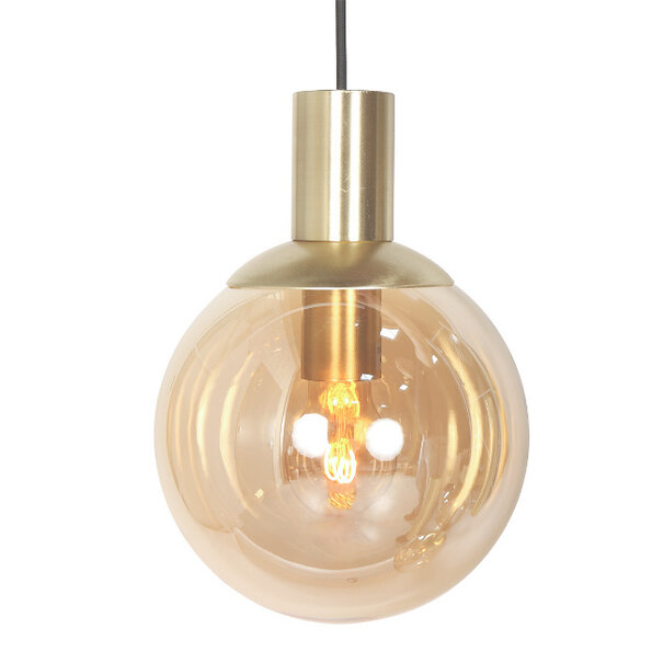 Steinhauer Hotel Chique hanglamp Bollique 9-lichts Kokers goud met amber glas