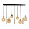 Steinhauer Hotel Chique hanglamp Bollique 9-lichts Kokers goud met amber glas