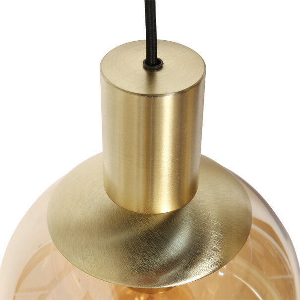 Steinhauer Hotel Chique hanglamp Bollique 9-lichts Kokers goud met amber glas
