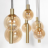Steinhauer Hotel Chique hanglamp Bollique 9-lichts Kokers goud met amber glas