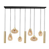 Steinhauer Design Hotel Chique hanglamp Reflexion 9-lichts goud met amber glas