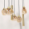 Steinhauer Design Hotel Chique hanglamp Reflexion 9-lichts goud met amber glas
