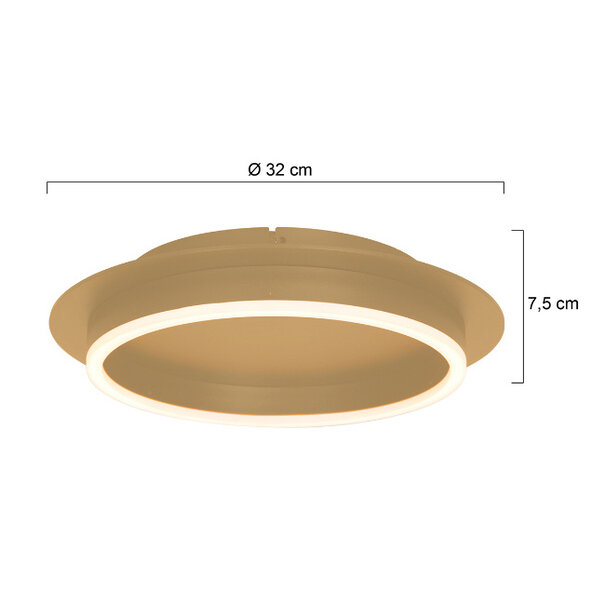 Steinhauer Moderne Design plafondlamp Ringlux Ø32 cm goud