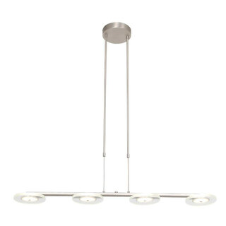 Hanglamp Turound 4-lichts staal met helder glas