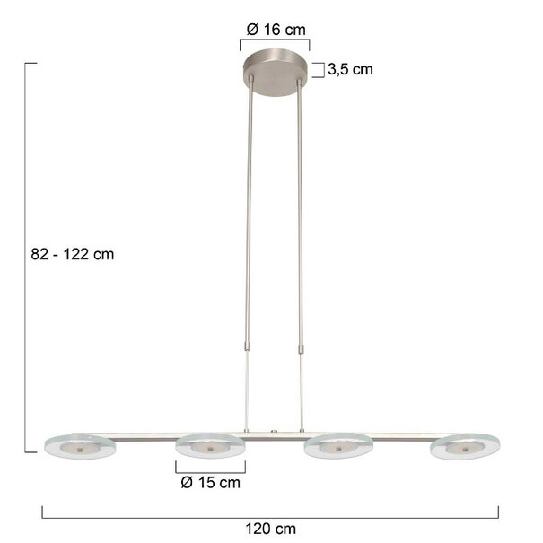 Steinhauer Moderne Industriële Hanglamp Turound staal met helder glas