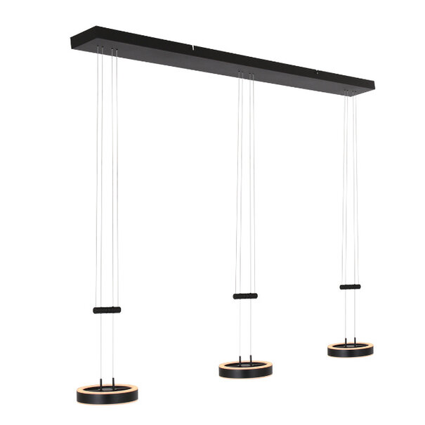 Steinhauer Moderne Design hanglamp Piola 3-lichts zwart