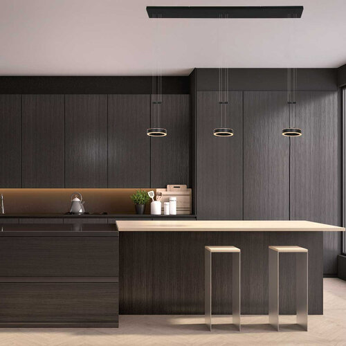 Moderne Design hanglamp Piola 3-lichts zwart