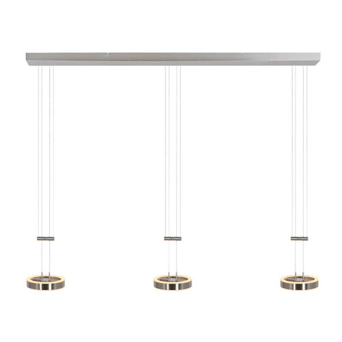 Moderne Design hanglamp Piola 3-lichts staal