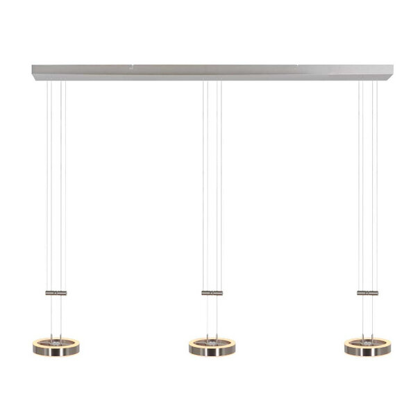 Steinhauer Moderne Design hanglamp Piola 3-lichts staal