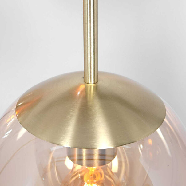 Steinhauer Hotel Chique hanglamp Bollique 6-lichts goud met amber glas
