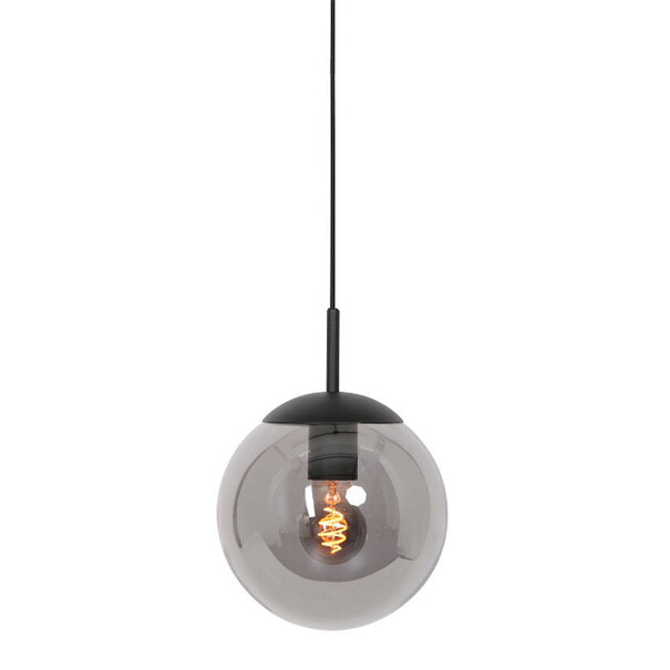Steinhauer Hotel Chique hanglamp Bollique 1-licht Ø30 cm zwart met smoke glas