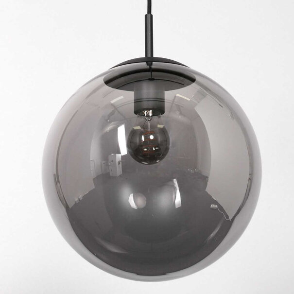 Steinhauer Hotel Chique hanglamp Bollique 1-licht Ø25 cm zwart met smoke glas