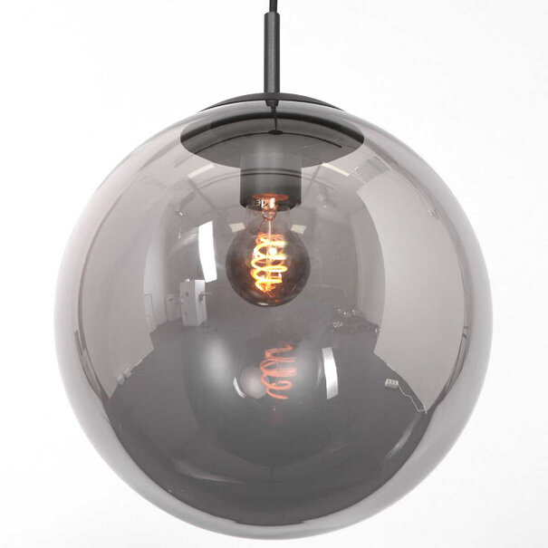 Steinhauer Hotel Chique hanglamp Bollique 1-licht Ø25 cm zwart met smoke glas