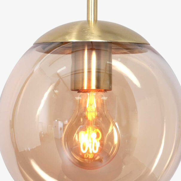 Steinhauer Hotel Chique hanglamp Bollique 1-licht Ø20 cm goud met amber glas