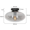 Steinhauer Hotel Chique plafondlamp Reflexion 1-lichts Ø30 cm zwart met smoke glas