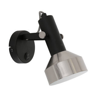 Wandlamp Acier 1-lichts zwart staal
