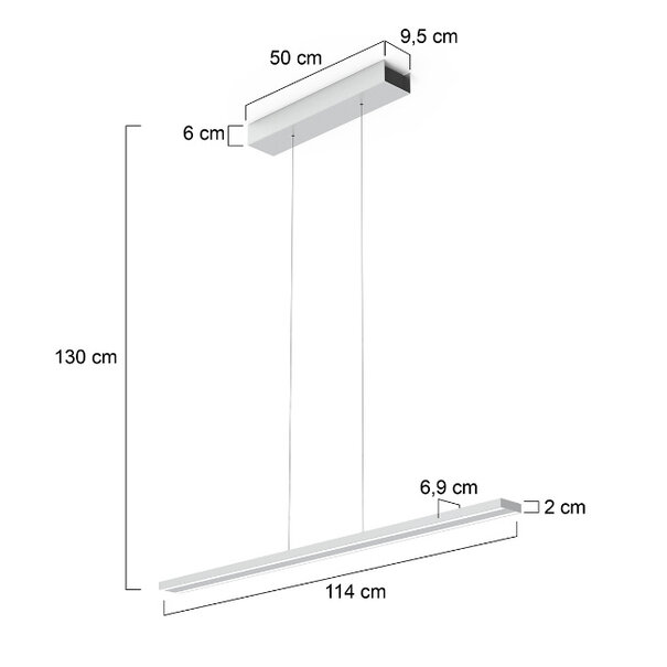 Steinhauer Moderne - Design - Hanglamp - Staal - 114 cm - Bande