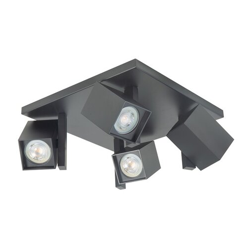 Moderne Industriële opbouwspot Oslo 4-lichts zwart