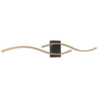 Wandlamp Onda 1 lichts zwart goud