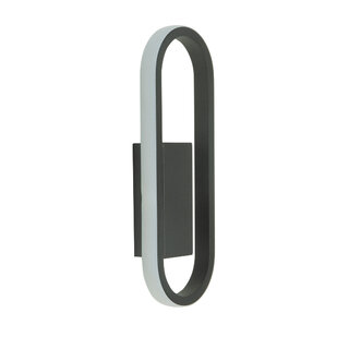 Wandlamp Anello 1 lichts zwart 30 cm