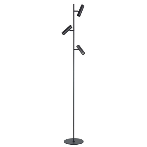 Moderne Industriële vloerlamp Trend 3-lichts zwart