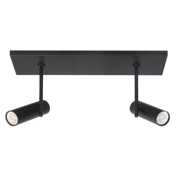 Highlight Moderne Industriële opbouwspot Trend 2-lichts zwart