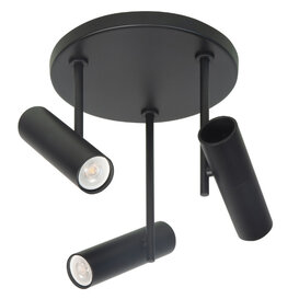 Opbouwspot Trend 3-lichts zwart rond