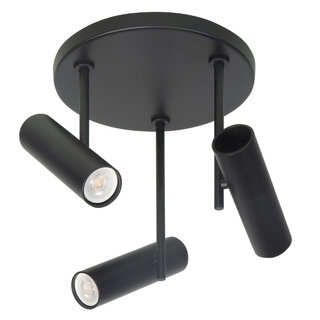 Opbouwspot Trend 3-lichts zwart rond