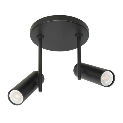 Moderne Industriële opbouwspot Trend 2-lichts zwart