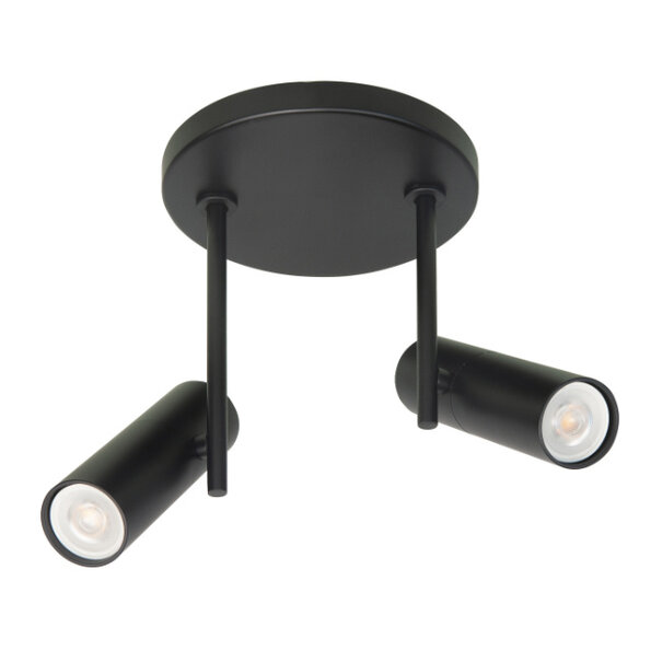Highlight Moderne Industriële opbouwspot Trend 2-lichts zwart