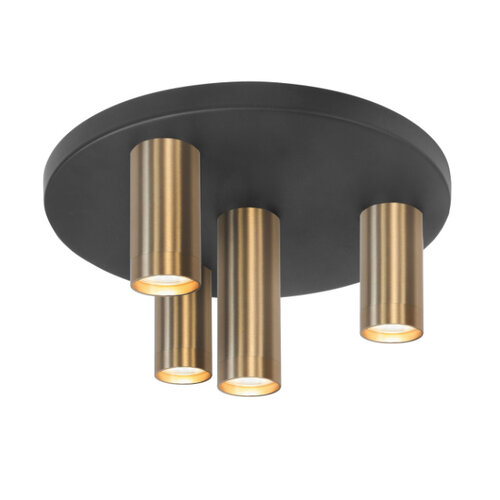 Moderne Industriële plafondlamp Perugia 4-lichts goud