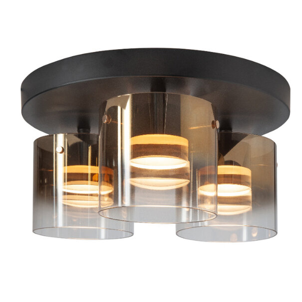 Highlight Moderne - Plafondlamp - Goud glas - 3 Lichts - Salerno