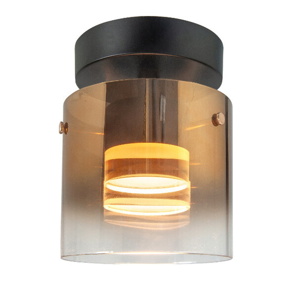 Highlight Moderne - Plafondlamp - Goud glas - 1 Lichts - Salerno