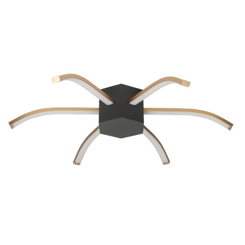 Moderne plafondlamp Spider 6-lichts 60 cm zwart goud
