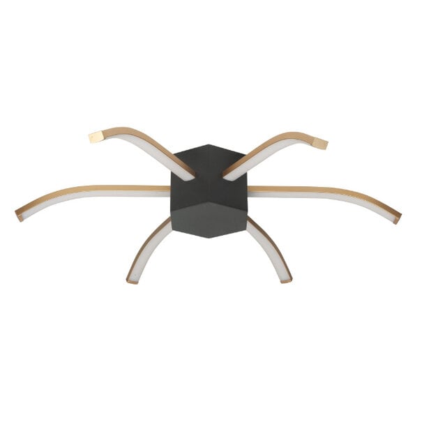 Highlight Moderne - Plafondlamp - 6 lichts - 60 cm - Zwart Goud - Spider