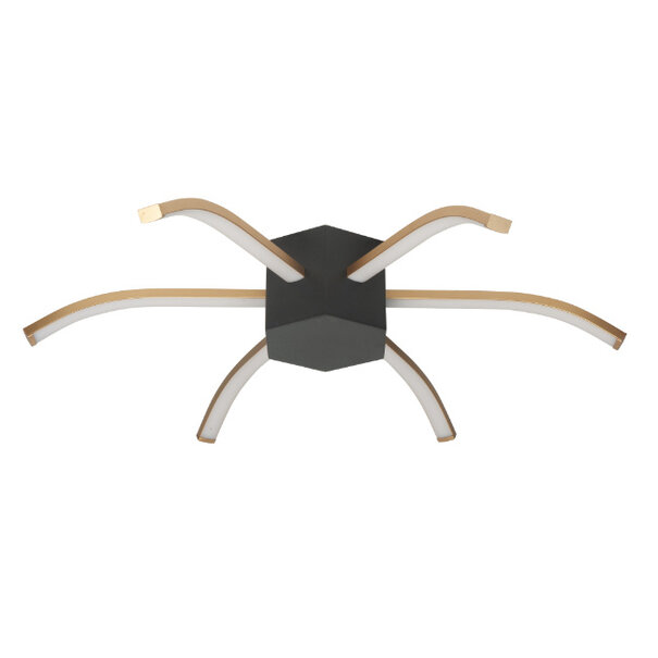 Highlight Moderne plafondlamp Spider 6-lichts 60 cm zwart goud