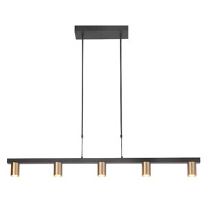 Highlight Moderne Industriële hanglamp Perugia 5-lichts goud
