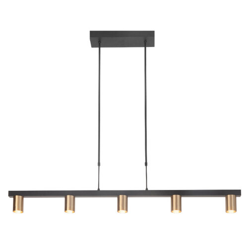 Moderne Industriële hanglamp Perugia 5-lichts goud