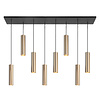 Highlight Moderne hotel chique hanglamp Perugia 8-lichts goud met goud glas