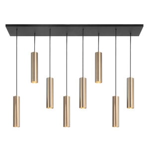 Highlight Moderne hotel chique hanglamp Perugia 8-lichts goud met goud glas