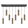 Highlight Moderne Industriële hanglamp Perugia 8-lichts brons met amber glas