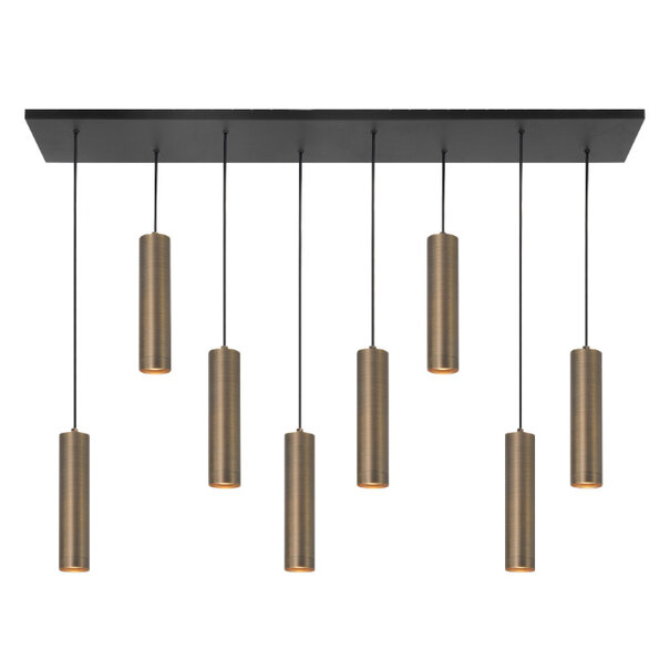 Highlight Moderne - Industriële - Hanglamp - 8 Lichts - Brons - Perugia