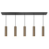 Highlight Moderne Industriële hanglamp Perugia 5-lichts Koker brons met amber glas